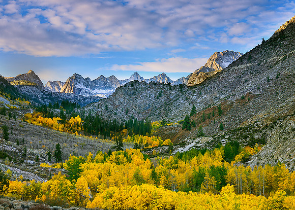 Cardinal Village in fall color, Bishop Creek High Sierra, Ca